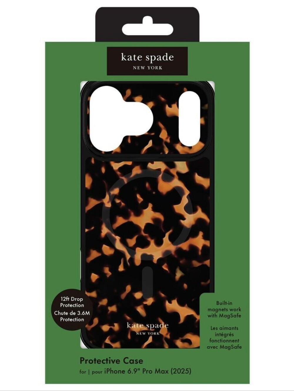 Kate Spade NY Tortoiseshell Grip Phone Case - Black & Brown iPhone 17 Air